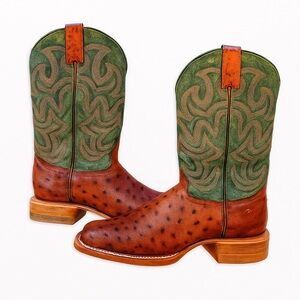 Cavender’s Full Quill Ostrich Cowboy Boots Men’s 8D – Western Exotic Leather